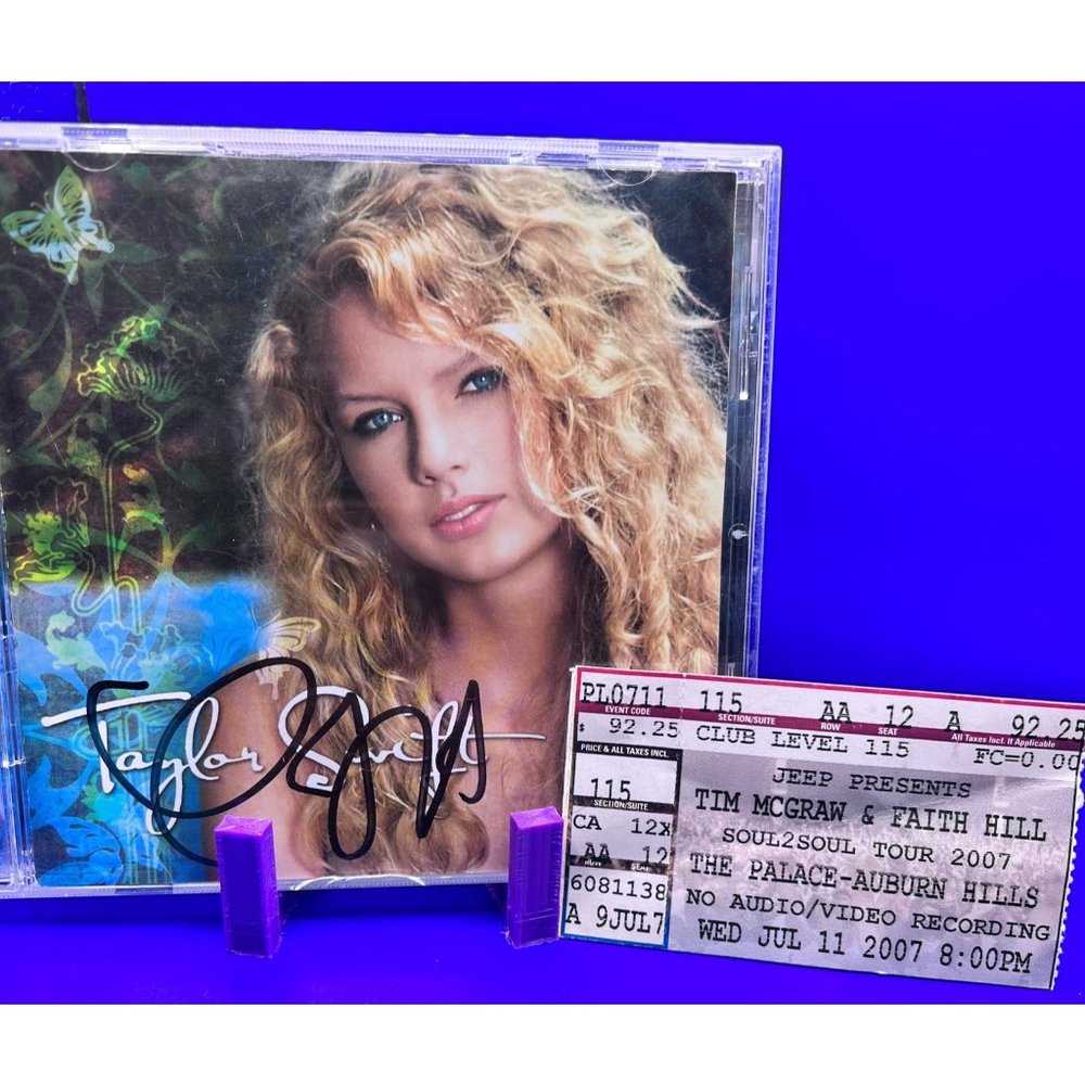 Taylor Swift “Debut” RARE Signed CD Booklet with Concert Ticket